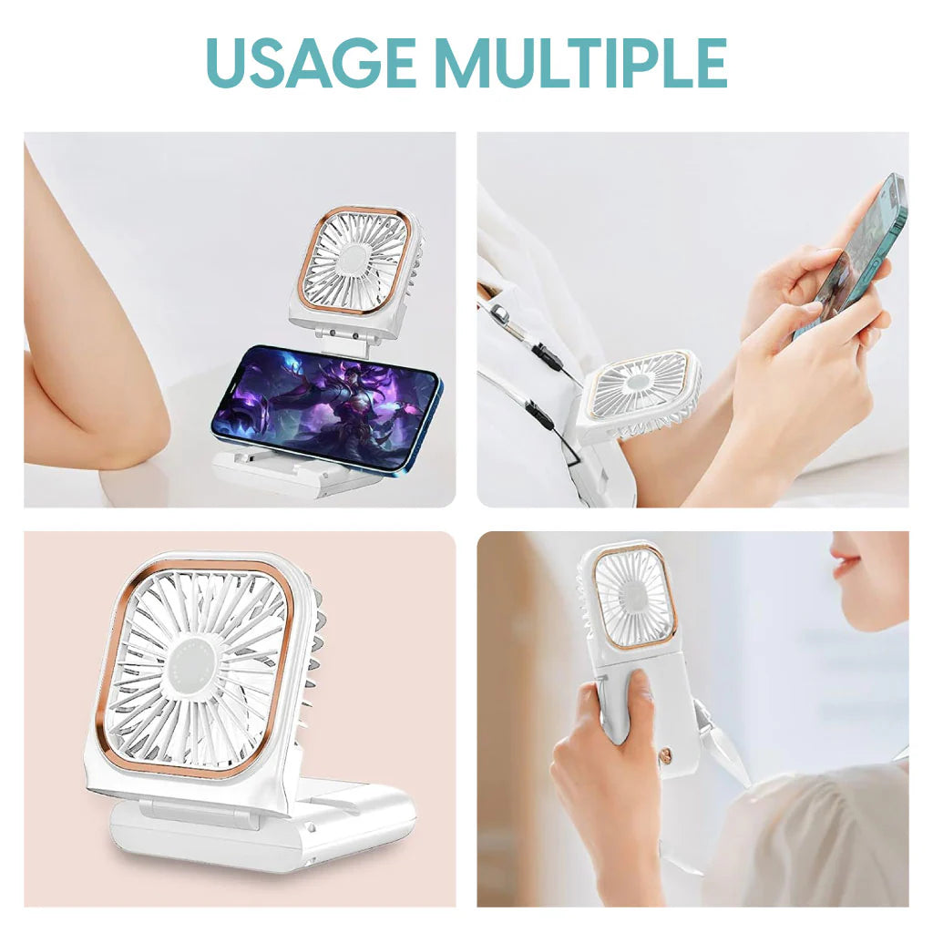 Ventilateur Portable 3-en-1 – Fraîcheur Instantanée
