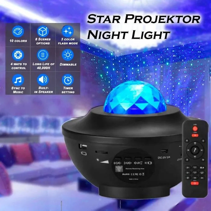Projecteur d’Ambiance pour Chambre avec Ciel Étoilé Multicolore et Télécommande
