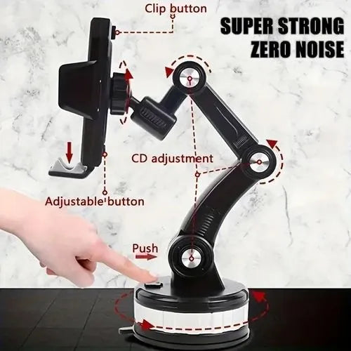 Support Téléphone Universel avec Bras Extensible et Rotation Complète 360°