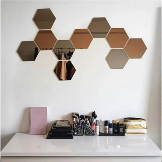 (12Pcs) Miroirs Adhésifs Modernes pour Transformer Votre Décoration
