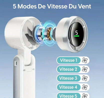 Ventilateur de Poche Intelligent – Écran LED et Design Pliable