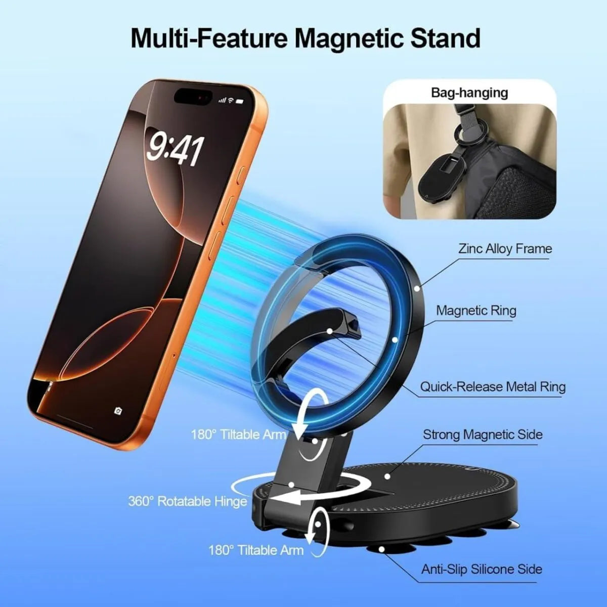 Ultra-Stable Support Smartphone Voiture à Ventouses Octopus 🐙