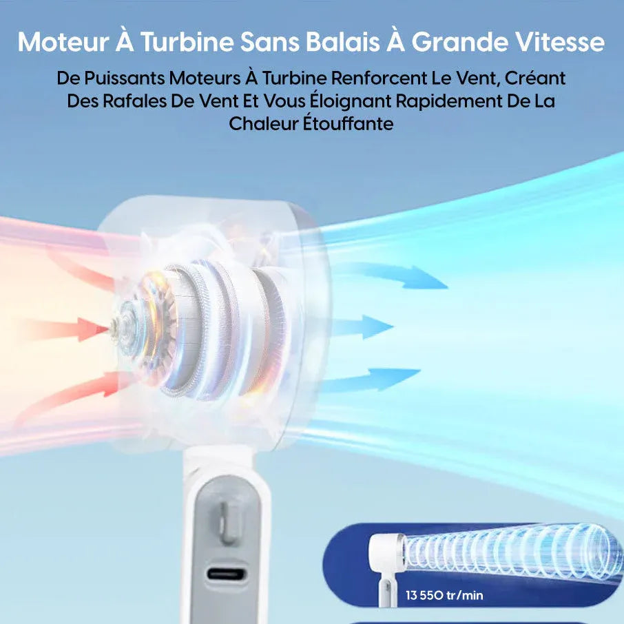 Ventilateur de Poche Intelligent – Écran LED et Design Pliable
