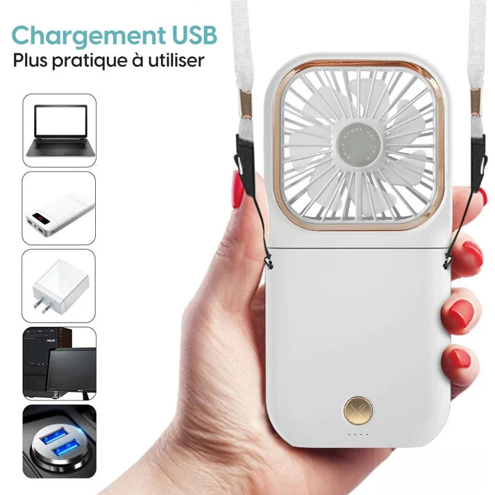 Ventilateur Portable 3-en-1 – Fraîcheur Instantanée
