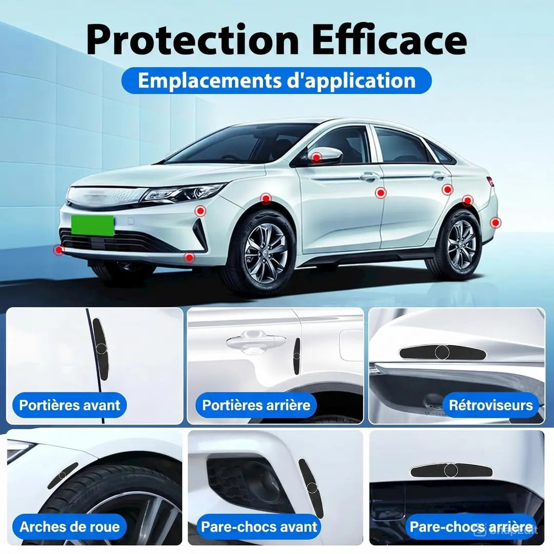 Pack de 4 Bandes - Protection Métallique Anti-Chocs pour Portières