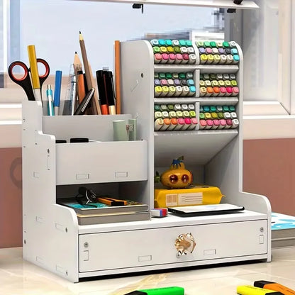 Organiseur de Bureau Premium pour Stylos, Carnets et Petits Accessoires