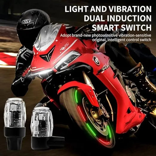 2PCS Lumières Valve LED pour Moto et Vélo
