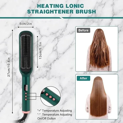 Brosse Lissante Chauffante pour Coiffer et Adoucir les Cheveux avec Contrôle de Température