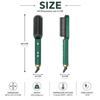 Brosse Lissante Chauffante pour Coiffer et Adoucir les Cheveux avec Contrôle de Température