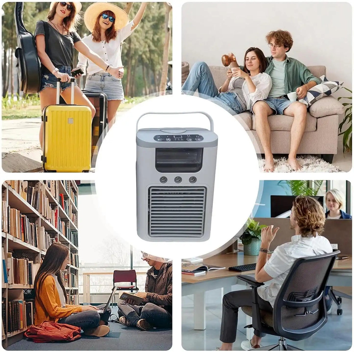Ventilateur Portable 3 Vitesses avec Brumisateur et Batterie USB Rechargeable