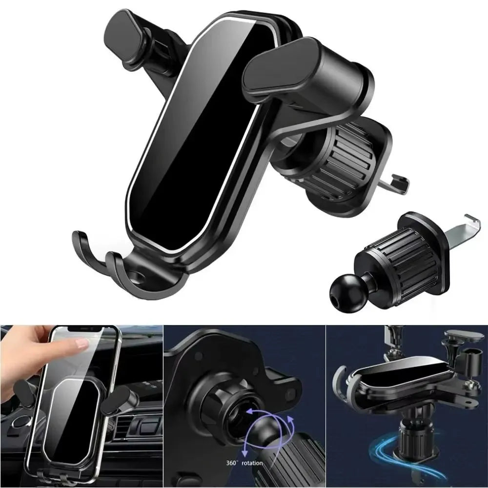 Support Smartphone Voiture Automatique Rotatif 360° à Fixation Rapide