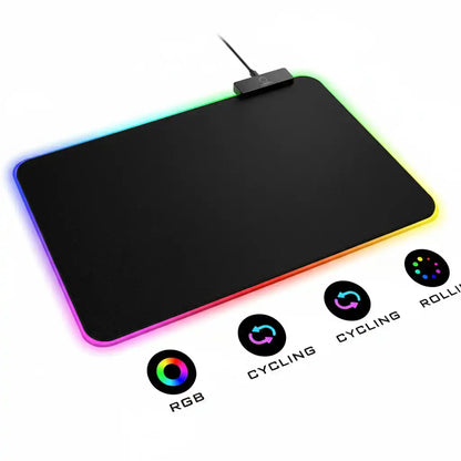 Tapis de Bureau LED RGB Anti-dérapant et Imperméable avec Bouton de Contrôle