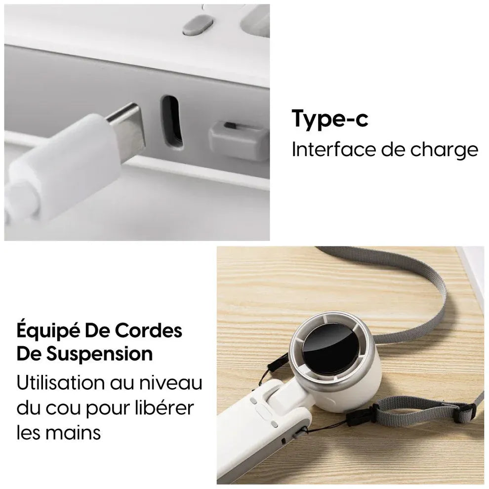 Ventilateur de Poche Intelligent – Écran LED et Design Pliable