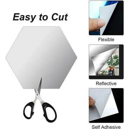 (12Pcs) Miroirs Adhésifs Modernes pour Transformer Votre Décoration