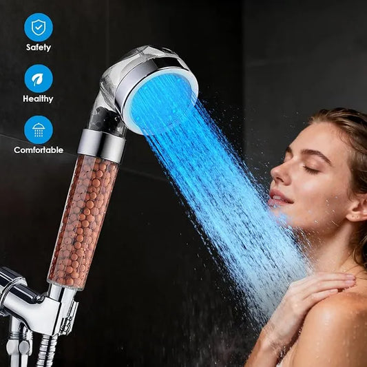 Pommeau de Douche LED 7 Couleurs avec Filtre Purificateur Intégré