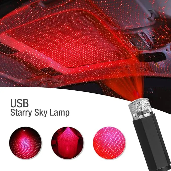 Projecteur d'Étoiles USB pour Voiture avec 3 Modes d'Éclairage