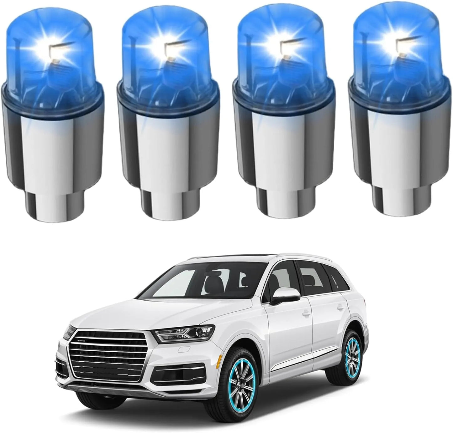 4PCS Bouchons de Valve LED pour Voiture – Élégance et Originalité
