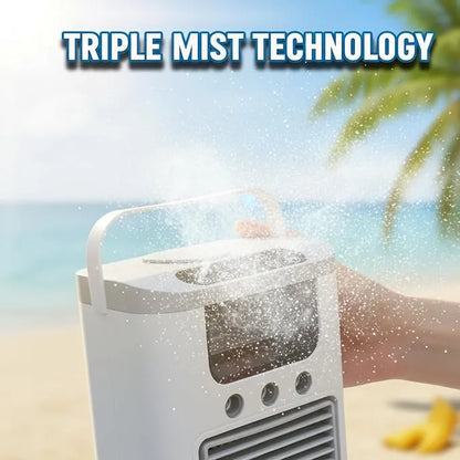 Ventilateur Portable 3 Vitesses avec Brumisateur et Batterie USB Rechargeable