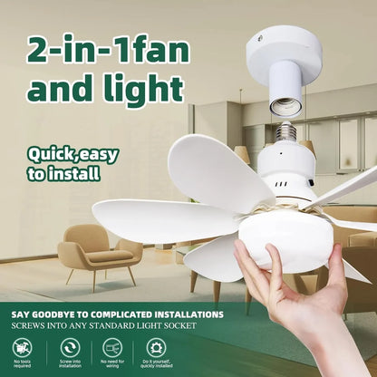 Ventilateur de Plafond Silencieux avec Lampe LED et Télécommande