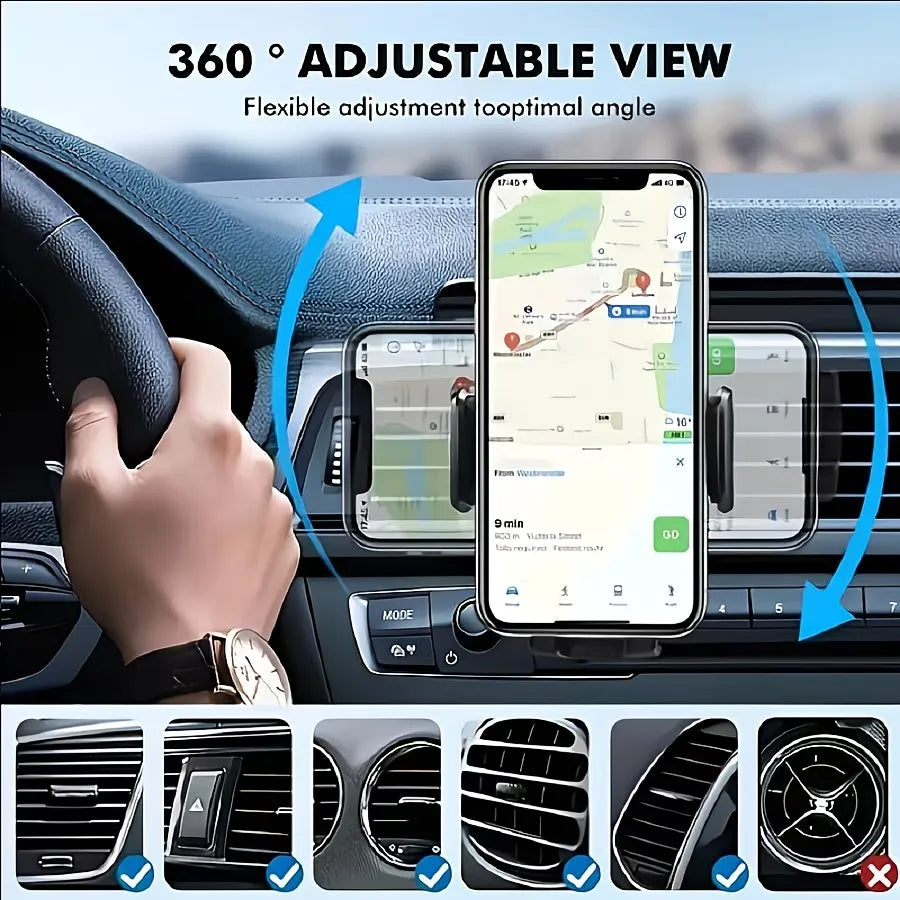 Support Téléphone Voiture Rotatif 360° – Fixation Stable et Anti-Vibration