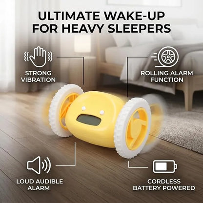 Horloge Réveil Fuyante pour Gros Dormeurs avec Son Fort et Roues Solid