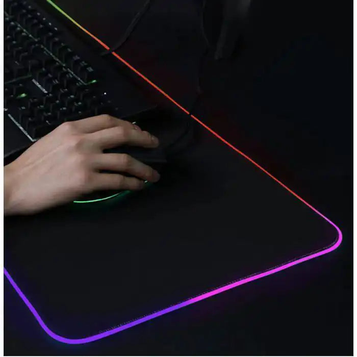 Tapis de Bureau LED RGB Anti-dérapant et Imperméable avec Bouton de Contrôle