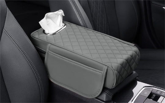 Coussin D’accoudoir en Cuir avec Porte Mouchoirs et 2 Poches