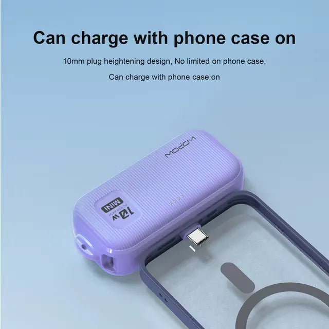 Power Bank Compacte avec Câble Intégré – Recharge Rapide