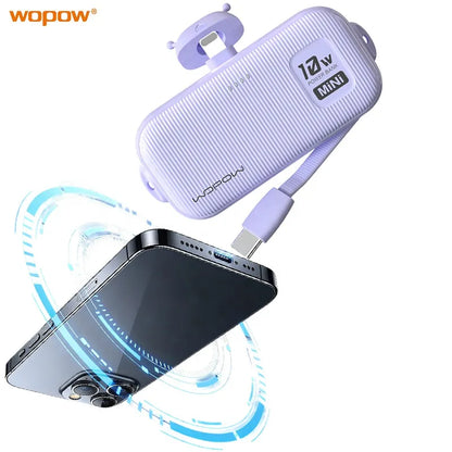 Power Bank Compacte avec Câble Intégré – Recharge Rapide