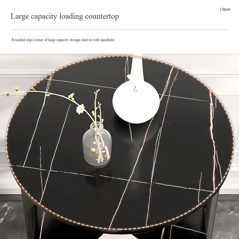 Table d’appoint multi-niveaux avec design effet marbre élégant
