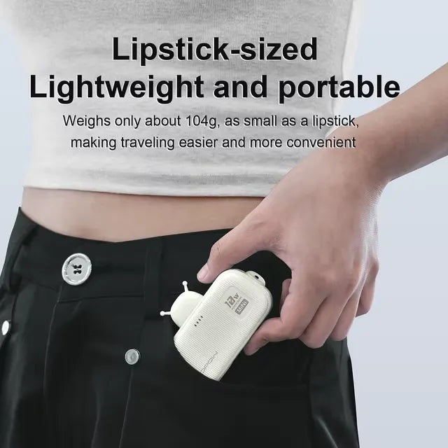 Power Bank Compacte avec Câble Intégré – Recharge Rapide