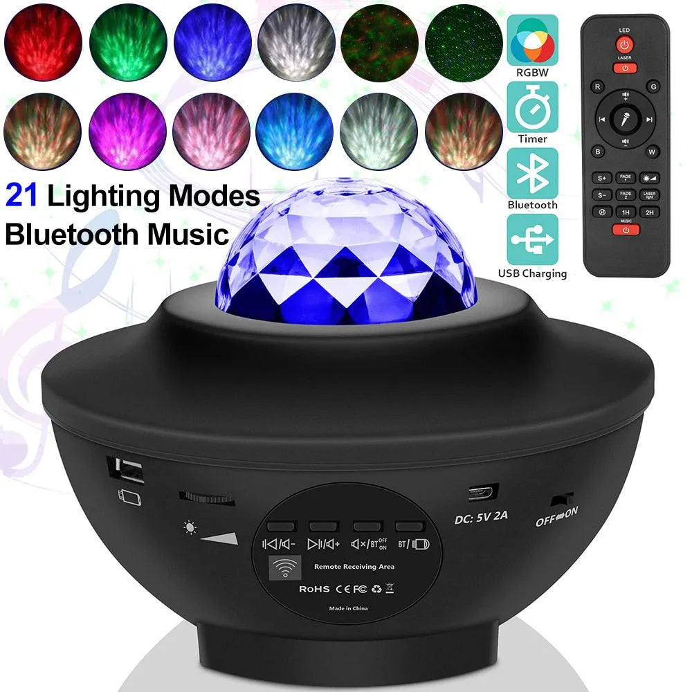 Projecteur d’Ambiance pour Chambre avec Ciel Étoilé Multicolore et Télécommande