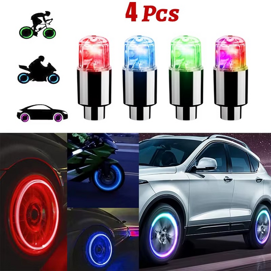 4PCS Bouchons de Valve LED pour Voiture – Élégance et Originalité