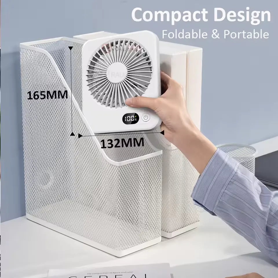 Ventilateur Portable 5 Vitesses avec Écran LED et Support Téléphone