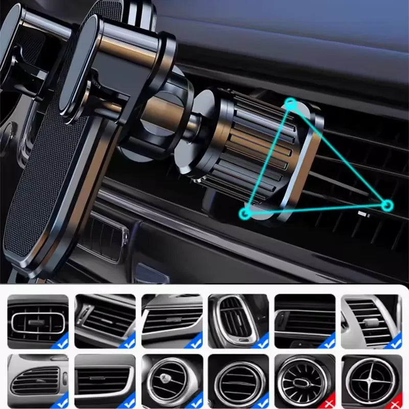 Support Smartphone Voiture Automatique Rotatif 360° à Fixation Rapide
