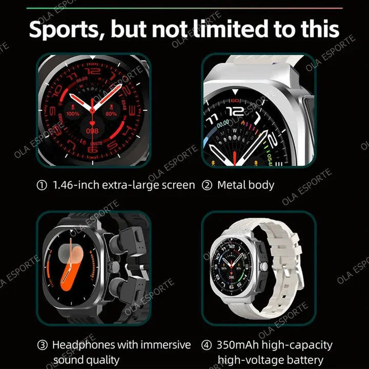 Montre (Aimb z19 smart) Connectée avec Écouteurs Bluetooth Intégrés et Recharge dans la Montre