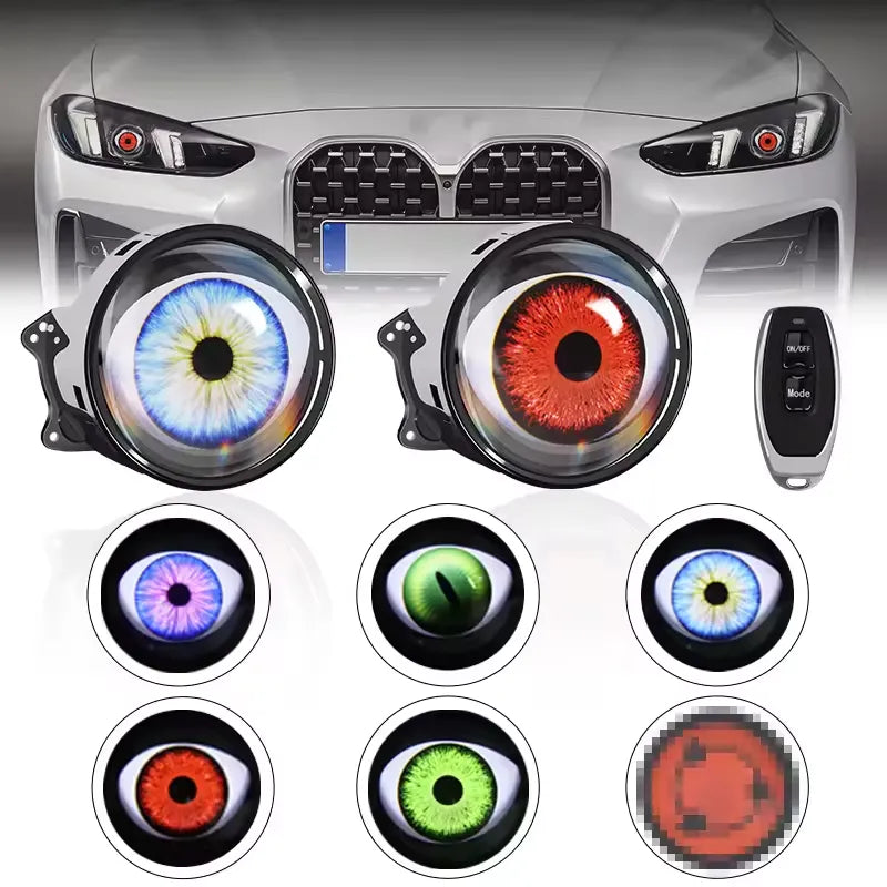 2 Phares Eye LED Dynamiques 12V avec 8 Styles d’Animation Réglables