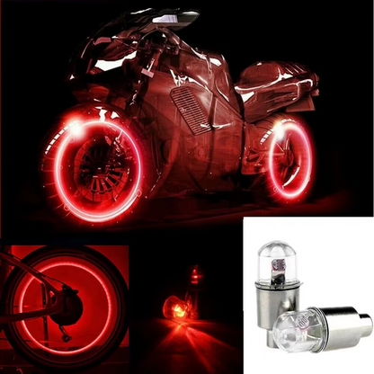 2PCS Lumières Valve LED pour Moto et Vélo