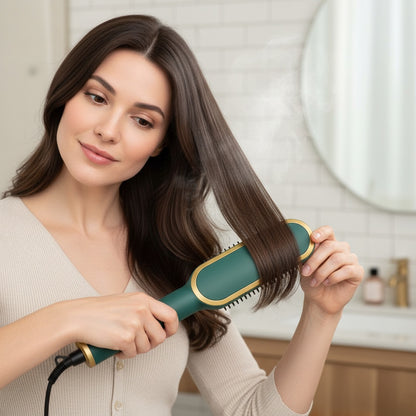 Brosse Lissante Chauffante pour Coiffer et Adoucir les Cheveux avec Contrôle de Température