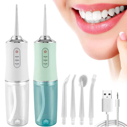 Nettoyeur Dentaire à Eau Rechargeable Sans Fil avec 3 Modes & 4 Embouts