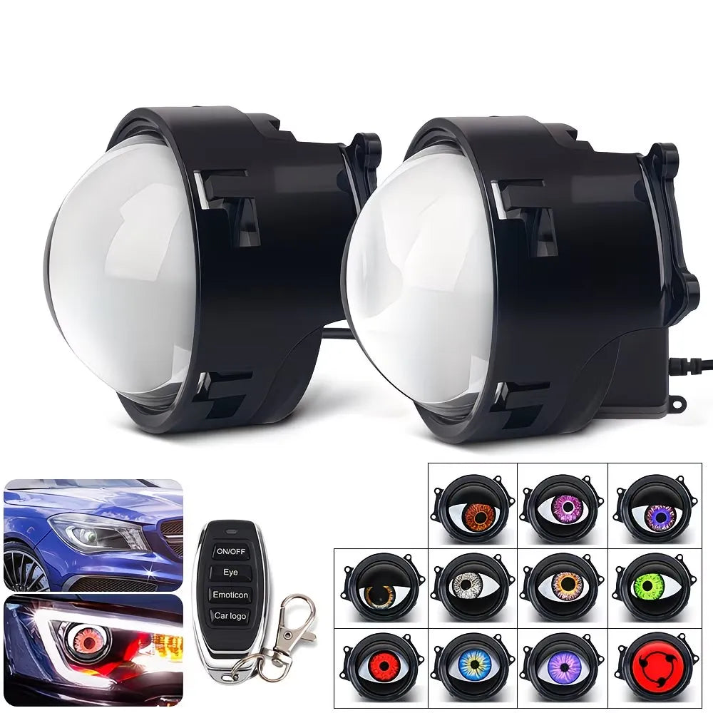 2 Phares Eye LED Dynamiques 12V avec 8 Styles d’Animation Réglables