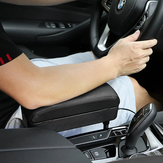 Accoudoir de rangement voiture en Cuir Réglable