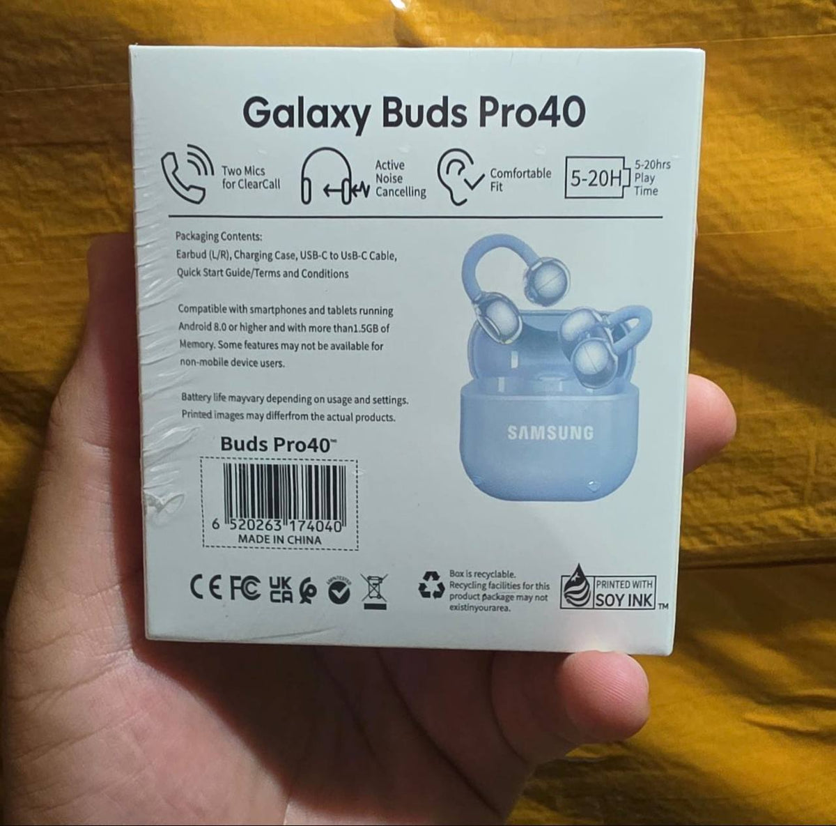 Écouteurs galaxy buds 40 pro - à fixer sur le côté de l’oreille