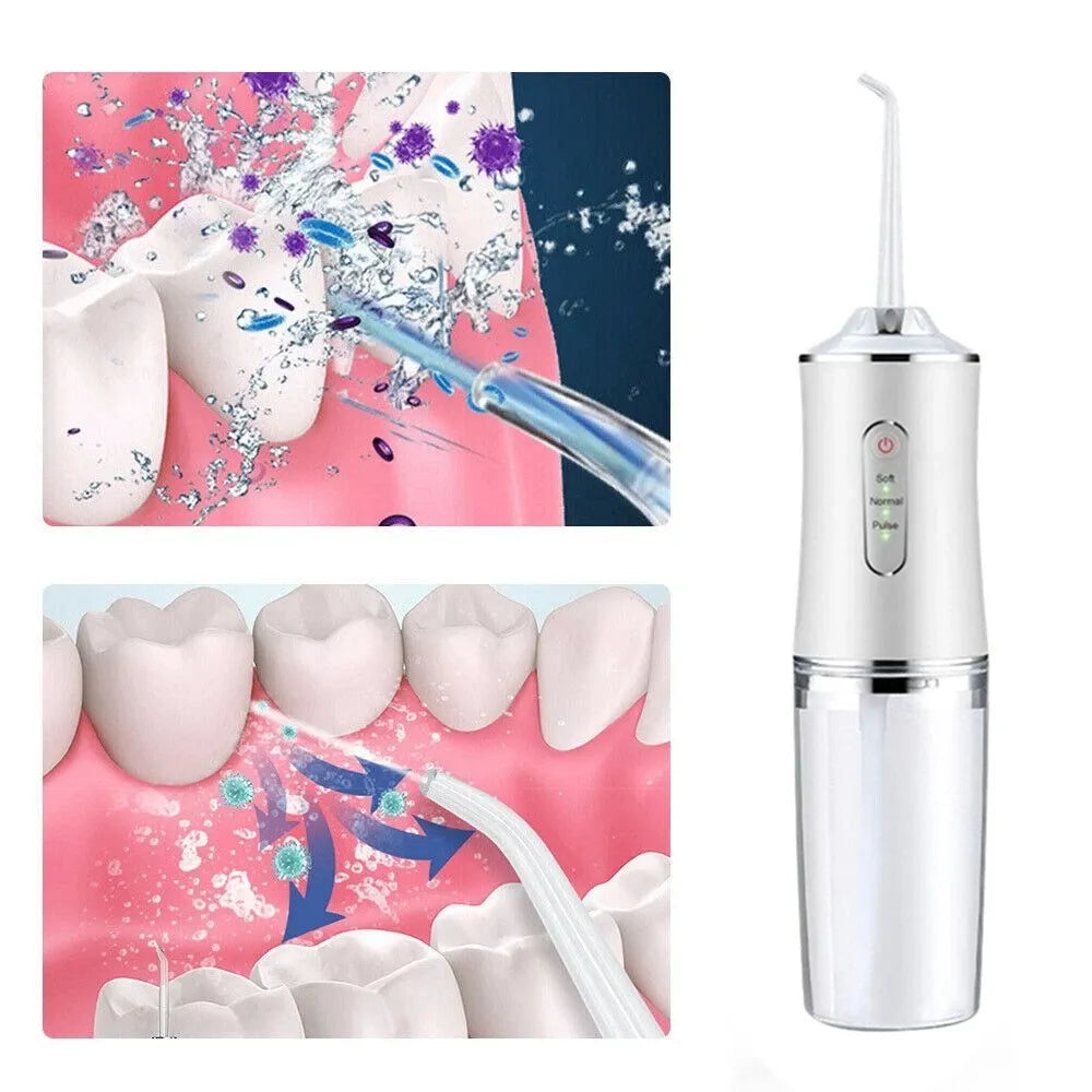 Nettoyeur Dentaire à Eau Rechargeable Sans Fil avec 3 Modes & 4 Embouts