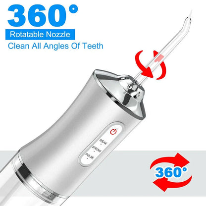 Nettoyeur Dentaire à Eau Rechargeable Sans Fil avec 3 Modes & 4 Embouts
