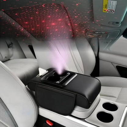 Organisateur Multifonction pour Voiture avec Porte-Gobelet, Éclairage LED et Chargeur USB