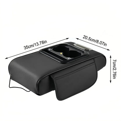 Organisateur Multifonction pour Voiture avec Porte-Gobelet, Éclairage LED et Chargeur USB