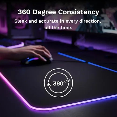 Tapis de Bureau LED RGB Anti-dérapant et Imperméable avec Bouton de Contrôle