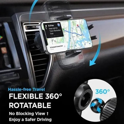 Support Smartphone Voiture Automatique Rotatif 360° à Fixation Rapide