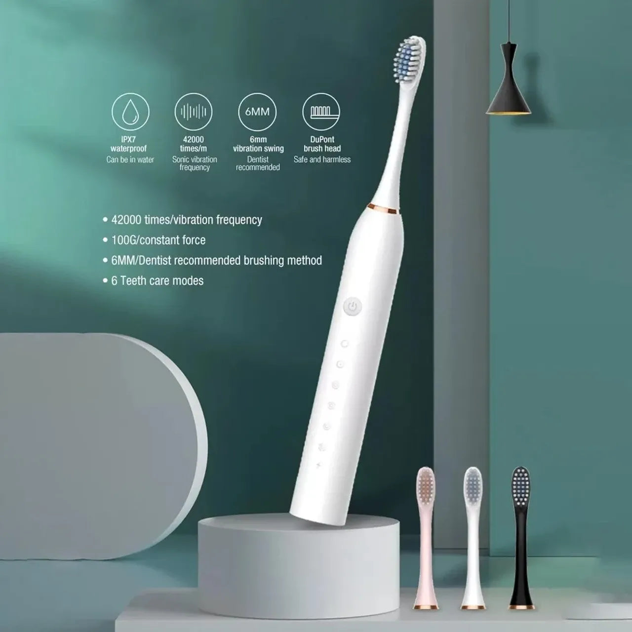 Brosse à Dents Électrique 6 Modes pour un Sourire Éclatant